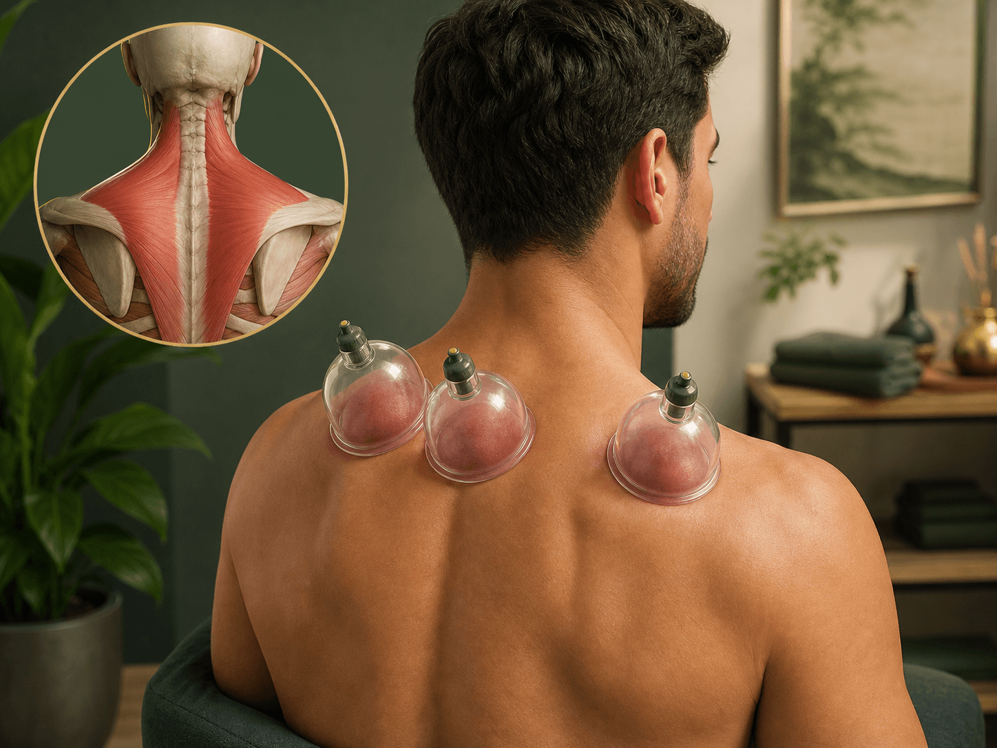 ঘাড়ের পেশির জন্য পরিষ্কার Dry Cupping সরঞ্জাম