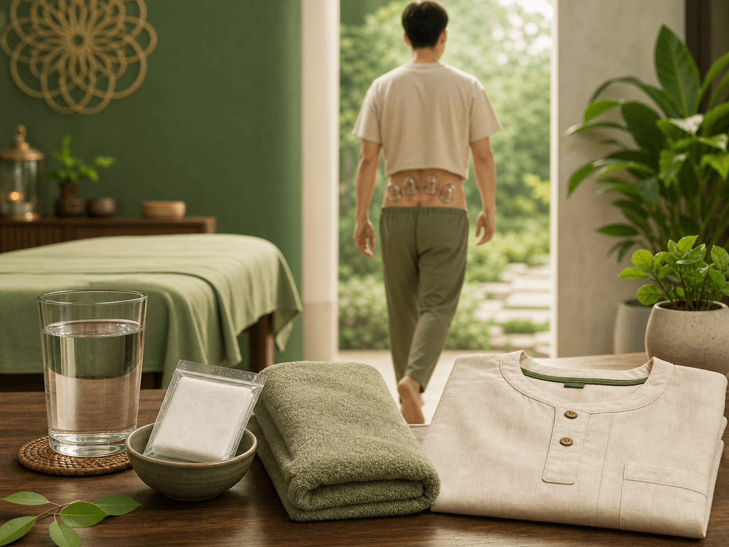 কোমরে হিজামার পর পরিচ্ছন্ন aftercare সামগ্রী